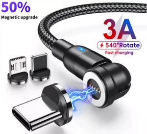 2M Statik 360 Cable Rotating Phone Charger Made of Durable Nylon Braid Fast UK - Picture 1 of 11