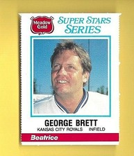 GEORGE BRETT  1986 Meadow Gold SUPER STARS #2 ROYALS  PAPER LOSS ON BACK