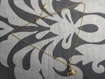 Vivienne Westwood Gold and Crystal Orb Pendant Chain Necklace - Image 1 of 4