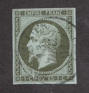 1853 France Sc #12 - 1¢ Napoleon III - Used Cv$80 - Picture 1 of 1