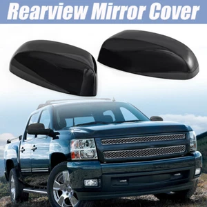 Gloss Black Mirror Covers Cap Trim For 2007-13 Cadillac Escalade ESV EXT Yukon - Foto 1 di 10