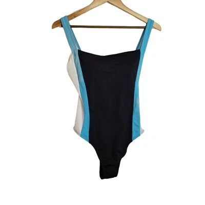 Nautica Black Turquoise White One Piece Tank Swimsuit Size XL  - Image 1 of 4
