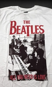 THE BEATLES "All You Need Is Love" White Lightweight T-Shirt - Size XL - NEW - Picture 1 of 7
