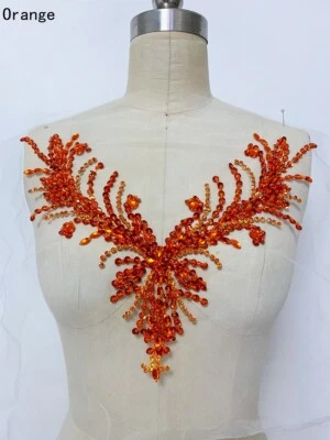 Parche con motivo de apliques de diamantes de imitación con cuentas recorte de boda accesorios hágalo usted mismo coser elegante Foto 1 de 4