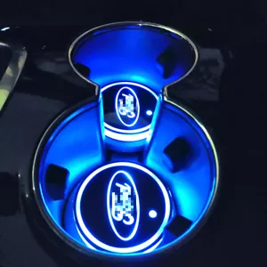 2pcs RGB LED Car Interior Cup Holder RGB Light Mat Pads Drink Coaster for FO-/RD - Bild 1 von 6