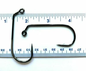 1000 GT 32824 2X Strength Black Nickel 60 Degree Round Bend Jig Hooks size 6/0 - Picture 1 of 1
