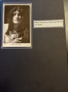 ROMEO JULIET Victorian Actress SIGNED FLORENCE GLOSSOP HARRIS 1900s CDV POSTCARD - Picture 1 of 3