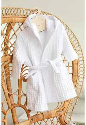 100% Pure Cotton Waffle Textured Breathable Bathrobe, Kids and Women, Custom - Image 1 of 4
