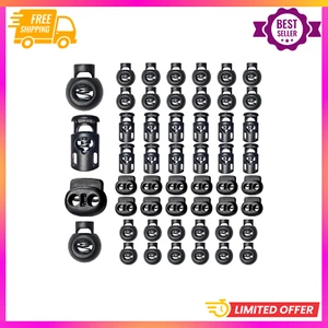 48pcs Upgraded Plastic Cord Lock, Cord Locks - Draw String Clip with Spring Togg - Picture 1 of 5