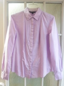 Blusa Brooks Brothers Color Lavanda Oculta Cuello Abotonado Mujer 6 ~NUEVA SIN ETIQUETAS~ - Imagen 1 de 9