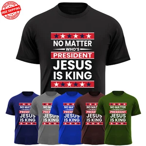 Jesus Christian Religious Men's T-Shirt Patriotic USA Faith God Christ Gift Tee - Picture 1 of 11