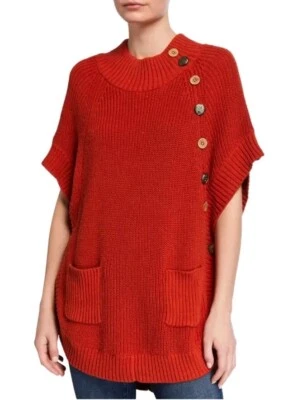 Poncho Tribal Pure Knits by Neon Buddha Capa Suéter Talla XS Azafrán Nuevo con Etiquetas Foto 1 de 4