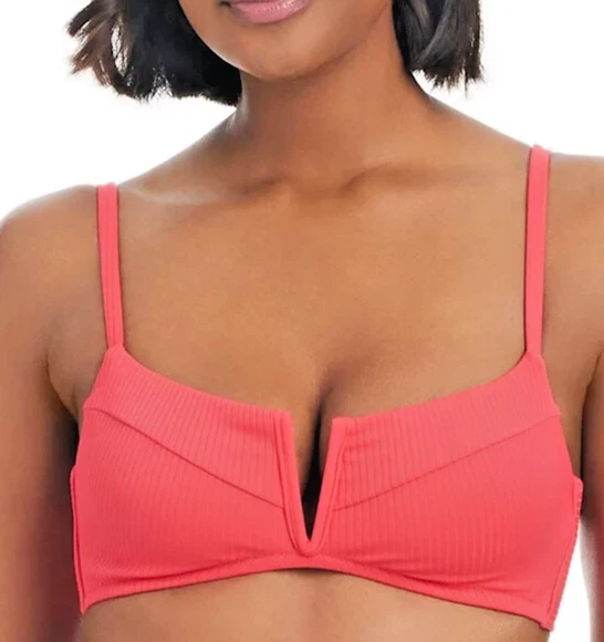 Bikini Bralette Bar III Para Mujer Alambre Cuello Profundo Rosa Brillante Talla Mediana Nuevo con Etiquetas Foto 1 de 4