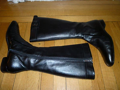 Botas hasta la rodilla FRATELLI ROSSETTI GLOSTER de cuero granulado negro, 41, ¡$730! Foto 1 de 4