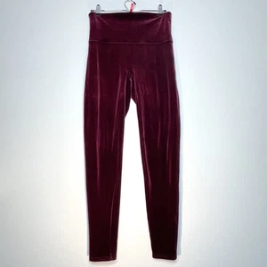 SPANX Women's Velvet Leggings Burgundy High Rise Stretch Slimming Pants Size XL - Picture 1 of 9