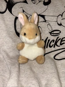Aurora Palm Pals Bunny Rabbit Ella Tan Cream Chubby Cute - Picture 1 of 3
