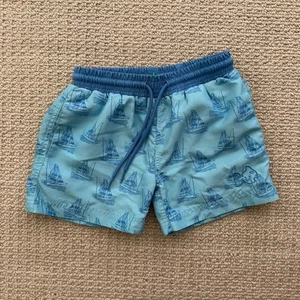 Prodoh Boys Boogie Board Swim Trunks - Blue Tropical Breeze Boat Print 4T - Picture 1 of 6