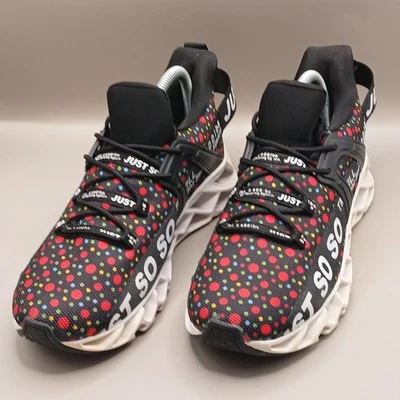 Just So So Women's Running Shoes Size US 9/40 Black/ multi colored polka dots. - Image 1 of 4