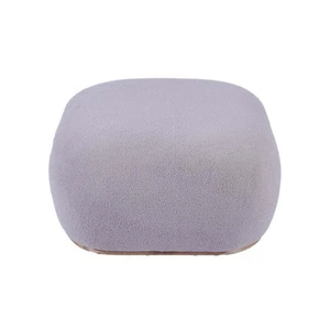 Ottoman Grey Boucle w/ MDF Base Soft Square Footrest Cushioned Seat Accent Chair - Picture 1 of 6
