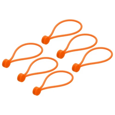 6 clips de cable magnéticos 7,5 pulgadas x 0,5 pulgadas naranja Foto 1 de 4