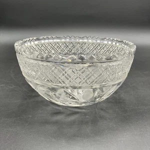Vintage  Hand Cut Crystal Bowl with Saw Tooth Rim - Picture 1 of 8