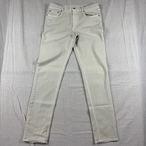 Faherty Pants Mens 33x34 Stone Stretch Terry 5 Pocket Casual Slim Straight Logo - Picture 1 of 14