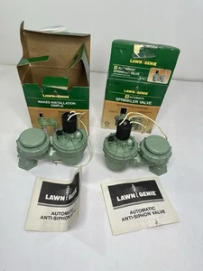 2 Vintage Lawn Genie 3/4" Automatic Sprinkler With Backflow Preventer - Picture 1 of 18