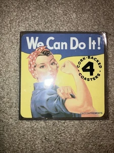 WE CAN DO IT! 4 Korken Packung Untersetzer ROSIE the RIVETER Barzubehör Getränk - Bild 1 von 3