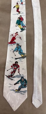CORBATA CUELLO VINTAGE A. ROGERS 100% POLIÉSTER ESQUÍ ESQUIADORES Foto 1 de 2