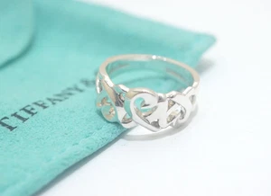 Tiffany & Co. Sterlingsilber Paloma Picasso dreifach liebevolles Herz Ring Größe 6" - Bild 1 von 6