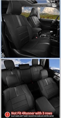 Fundas de asiento PTYYDS para Toyota 4Runner 2011-2024 cubiertas de asiento cubiertas de cuero de 2 filas Foto 1 de 3