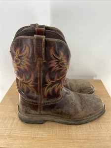 Justin Original Herren Größe 11 EE Braun Leder Arbeitsstiefel Wasserdicht - Bild 1 von 7