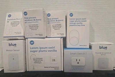 Lote de sensores y accesorios Blue By ADT movimiento, puertas, luces y ventanas - Nuevo en caja Foto 1 de 4