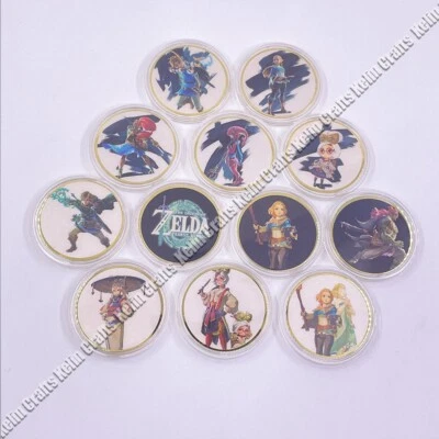 Juego de anime japonés The Legend of Zelda 12 piezas chapado en oro colección de monedas regalo Foto 1 de 4