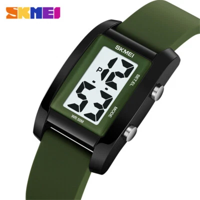 SKMEI Hombre Rectángulo Reloj Cronógrafo A Prueba de Golpes Digital Reloj Deportivo Niños Niñas Foto 1 de 4