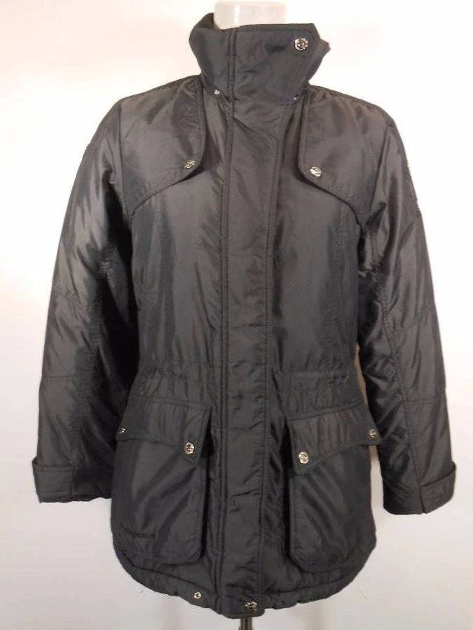 Cálida chaqueta acolchada para mujer pequeña Zero Xposur negra manga larga cremallera usada en excelente estado como está Foto 1 de 4