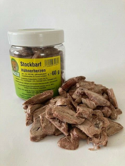 PAEX Hühnerherzen 60g, Snack, Gefriergetrocknet, barf, Stockbarf, Leckerli