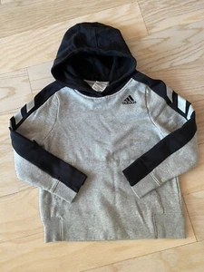 Adidas kids hooded sweatshirt, gray, size 8 - Picture 1 of 7
