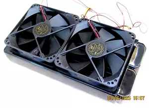 240mm Computer Copper Radiator 45mm Thick 12 Tubes Water Cooling for CPU +2 Fans - Picture 1 of 6