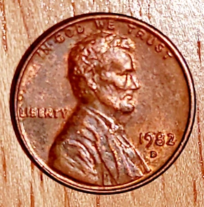 1982 D Lincoln Memorial Copper Penny Large Date 3.1g - Bild 1 von 4
