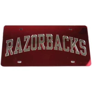 Arkansas Razorbacks Inlaid Acrylic License Plate - Red - Razorbacks - Picture 1 of 1