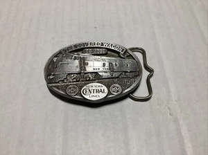 Vintage 1988 Gürtelschnalle, New York Central Lines, Train Engine, silberfarben - Bild 1 von 3