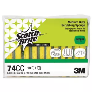 Scotch-Brite PROFESSIONAL 74CC 3.6 in. x 6.1 in. Sponge - YL/GN (10/PK) New - Picture 1 of 1