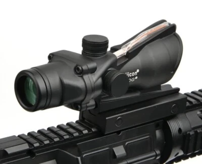 TACTICAL ACOG Red 4x32mm ACOG Fiber Optics Scope Chevron Reticle W Markings