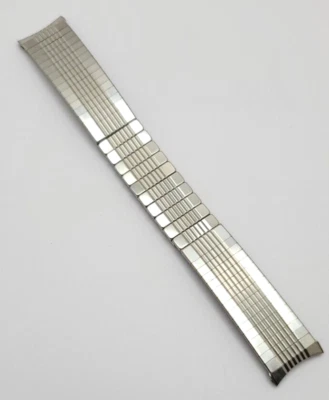 Correa de reloj de expansión de acero inoxidable vintage Admiral EE. UU. 18 mm extremos curvos Foto 1 de 4