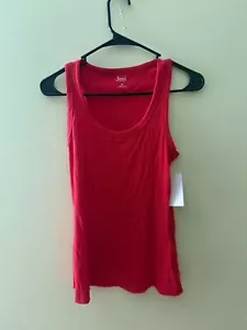 Jenni Women's Red Ribbed Tank Top Sleeveless Size M - Picture 1 of 4