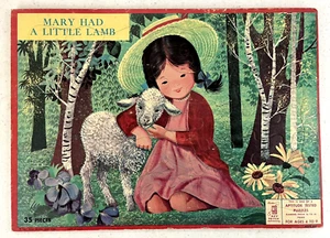 Vintage~1957 "Mary Had A Little Lamb" Milton Bradley-Aptitude Tested Puzzle-USA - Picture 1 of 5