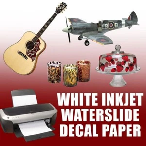 Waterslide Decal Paper, INKJET WHITE  8.5" x 11" 10 Sheet #1 - Picture 1 of 3