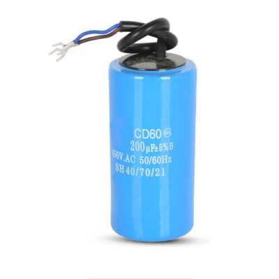 200 UF CD60 Motor Start Run Capacitor 450V AC 50/60HZ Operating Capacitance - Image 1 of 2