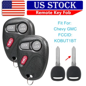 2 For 2000 2001 Chevrolet Suburban Keyless Entry Car Remote Fob + Ignition Key - Picture 1 of 9